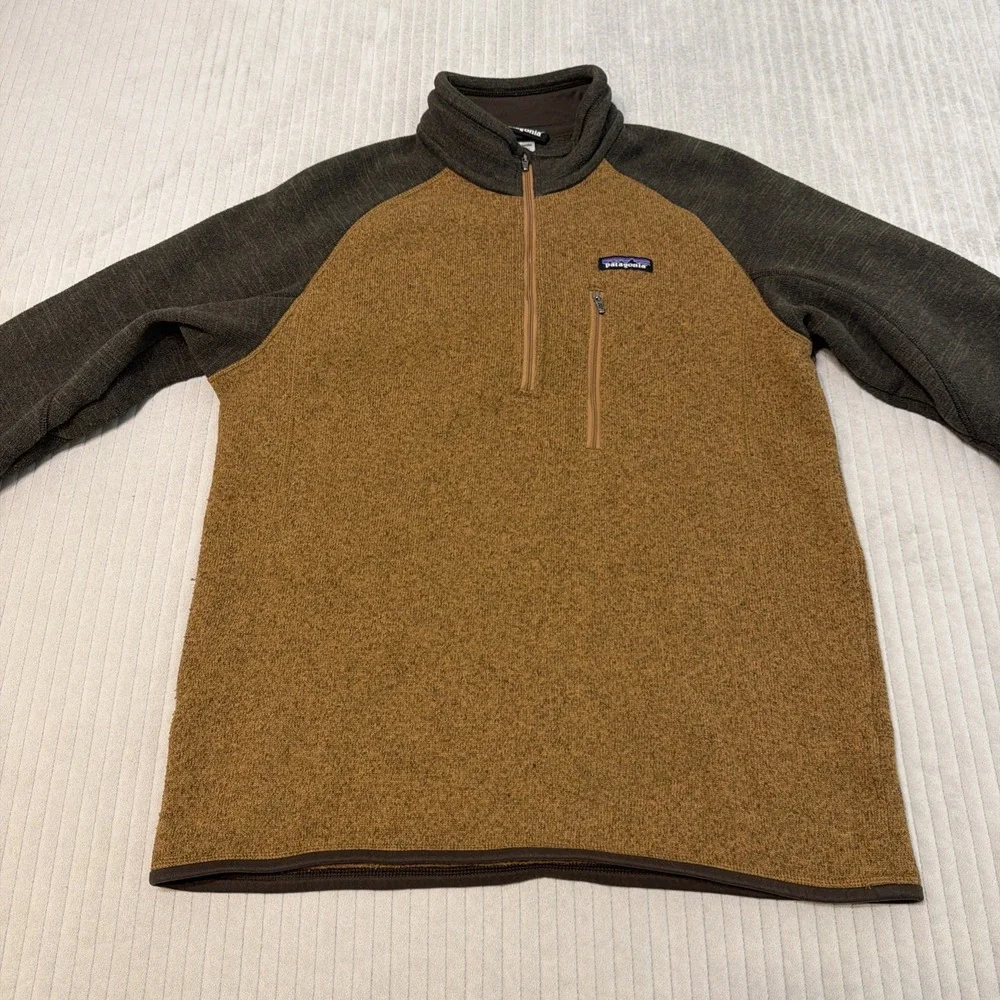 Patagonia Better Sweater Mens Medium  Pullover 1/4 Zip Fleece Brown